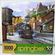 Springbok Mountain Express Puzzle 1000PCS Locomotive Freight Train Station New