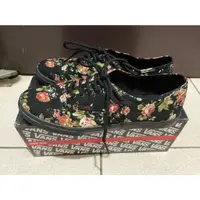 在飛比找蝦皮購物優惠-Vans Authentic lo pro 黑底碎花 23.