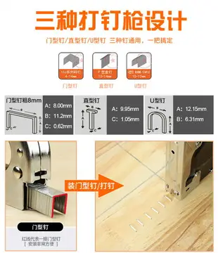 居家DIY裝潢 手打釘槍 手動釘槍 木工 釘槍 排釘 手動射釘槍 碼釘搶三用 直釘U型ㄇ釘
