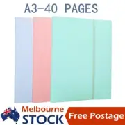 3x A4 Display Book Folder 40 Pockets for A3 Document Storage File Booklet