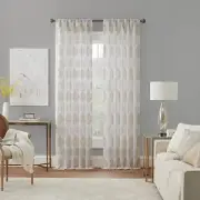 Waverly Curtain Panel Velero Embroidered Pinch Pleated Sheer Window 25 x 108in