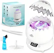 Ultrasonic Retainer Cleaner Machine for Dentures, Detachable 45kHz Dental Cleaner for All Dental Appliances, 3 Modes with Digital Timer 180ML Mouth Guard Cleaner for Aligner, Brace, Night Guard
