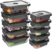 10 Pack Glass Food Storage Containers With Lids, Airtight Meal Prep Cont