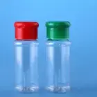 2pcs/Set Plastic Salt Pepper Vinegar Oil Cruet Shaker Jar Clear Bottle Po_;k