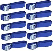 ABOOFAN 10 Pcs Lashing Straps with Steel Buckle Heavy Duty Nylon Cargo Tie Down Straps for Luggage Kayak Carrier and Roof Rack Blue