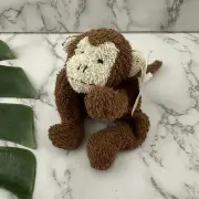 Russ Home Buddies Vintage Plush Coco Monkey Brown New Terry Cloth Bean Bag