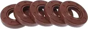 X AUTOHAUX Universal Oil Seal TC Double Lip W Steel Spring Seal Ring Rotary Shaft Seal 17x35x7mm High Pressure FKM Rubber Brown 5 Pcs