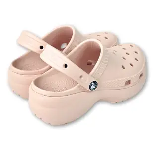 Crocs 卡駱馳 經典雲朵克駱格 CLASSIC PLATFORM CLOG 女 粉色 增高中性鞋 休閒洞洞鞋 厚底涼鞋 輕量懶人鞋 防水拖鞋 206750-6UR