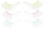 Ipetboom 3 Pairs Colorful Faux Eyelashes for Halloween and Cosplay Lightweight False Lashes for Stage Performances Vibrant Eye Makeup Reusable Colored Lashes
