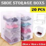 Shoe Storage Boxes Transparent Foldable Stackable Clear Plastic Box Oragniser AU