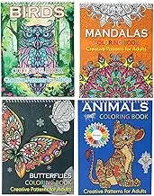 CyperEver 4 Pack Adult Colouring Book for Adults Relaxation, A4 Colouring Books 80 Pages, Stress Relief Adult Coloring Book Include Mandalas Animal and Other Designs Colouring Books for Women