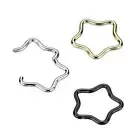 Titanium Hinged Segment Hoop Ring 18 Gauge - 8 & 10 MM with Star Shape