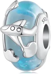 [Teleye] Blue Earth Charm 925 Sterling Silver Charm Fits For Pandora Bracelet Necklace,SCC2482, Cubic Zirconia, Created Cubic Zirconia