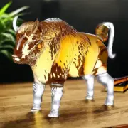 750ML Yak-Shaped Whiskey Decanter, Lead-Free Glass Barware for Liquor, Scotch
