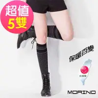 在飛比找Yahoo奇摩購物中心優惠-(超值5雙組) 學院風 條紋膝上襪 MORINO