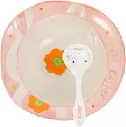 HOLIDYOYO Ceramic Dishware Kit Rabbit Pattern Plate Bowl Set Boys and Girls Plates Bowls Set Easy Clean