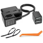 OBD Power Cable for Dash Cam, OBD-II Power Adapter with Dual USB Ports, 24H P...