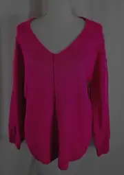 New Vince Camuto Womens Sweater Bright Pink Acrylic Polyester Spandex Small