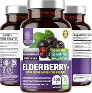 N1N Premium Elderberry Capsules for Adults Immune Support [Max Strength] Pure and Potent Elderberry from Sambucus Nigra to Support Immunity & Skin Health, 60 Veg Caps