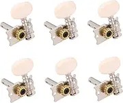 JOINPAYA 6PCS Retro Guitar Tuning Pegs Acoustic String Roll Head Keys for Enhanced Sound Durable Replacement for Guitars and Ukuleles Silver
