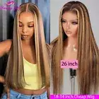 Highlight Brown Straight LaceFront Wig HumanHair Wig Lace Closure Wig PrePlucked