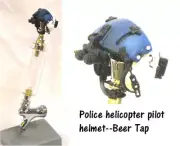 1/6 scale Police helicopter Pilot helmet as beer tap