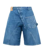 Twisted Workwear anchor-patch denim shorts IT52 Blue