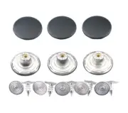 Vintage Brass Jeans Button Replacement Suspender Button Black - 10 Sets