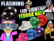 CHRISTMAS LED Flashing LightUp Sequin Fedora Hats - CHOOSE YOUR COLOR!