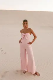 [PUP3] Poppy Jumpsuit - Petal Pink XS Pink