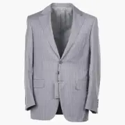 Canali Classic-Fit Gray Stripe Lightweight 'Travel' Wool Suit 38R (Eu 48) NWT