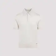 [Prada] Prada-Beige Silk Polo-Uomo 50 IT