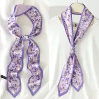 在飛比找ETMall東森購物網優惠-紫色碎花女扎頭裝飾腰帶小絲巾