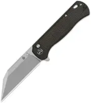 QSP Knife Swordfish Button Lock 14C28N Sandvik Blade Dark Brown Handle QS149-C1