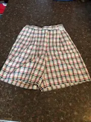 NOS Vintage Nicklaus Ladies Plaid Golf Shorts Sz 10 Reg High Waist NWT