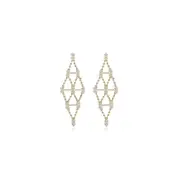Luxury Diamond-shaped Geometric Hollow Stud Earrings Women Fashion Jewelry