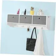 FRG282-W, Wall Coat Rack Wall Shelf Wall Storage Cabinet Unit W100xD20xH30