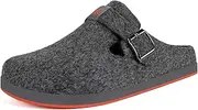 [Sisttke] Felt Slippers for Women Men Slip on Warm House Slippers Winter Home Shoes Indoor Outdoor with Arch Support & Removable Cushion Footbed