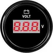 PCECKMZTFZ 52 Mm Voltmeter 12 V for Car Motor Boat Yacht Marine Automobile Volt Gauge Voltage Meter Red Backlight Voltmeter(BN)