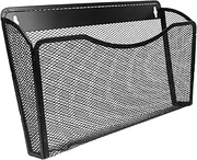 LALAFINA Wall Hanging File Rack File Holder Office Folders Holder Wall Mounted File Holder Metal File Organizer Wall File Rack Wall File Holder Carbon Black