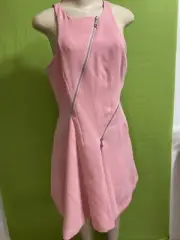 Rebecca Minkoff Womens Pink Sleeveless Multi Zip Sleeve A-Line Dress SZ 6 $368