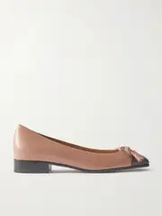 [Valentino Garavani] Valentino Garavani - Ballerina Two-tone Leather Flats - Antique rose - IT42 IT 42 Pink