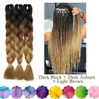 US 24" Braiding Ombre Afo Jumbo Braids Hair Extension Synthetic For Woman Brown