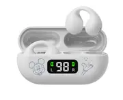 Bluetooth 5.3 Wireless Bone Conduction Clip Ear Music Noise Reduction Headset Sports Headset (White)