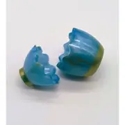 Handmade Egg-Shaped Trinket Box Resin Blue and Gold NEW