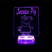Peppa Pig Personalised 3D LED Night Light Colour Change Room Lamp