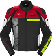 Spidi Progressive Tex perforated Motorcycle Textile Jacket, white-red, Size XL for Men White Red