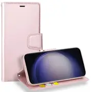 For Samsung Galaxy S25+Plus /S24+Plus Case, Hanman Wallet Leather Flip Magnetic Stand Case Cover (Rose Gold)