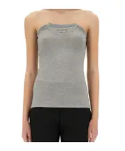 Paloma Wool Folded V-Neck Fitted Bandeau Top XS,L Gray