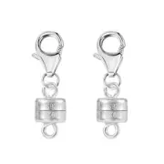 Magnetic Necklace Clasps and Closures, 2 Pcs 925 Sterling Silver Magnetic Cla...